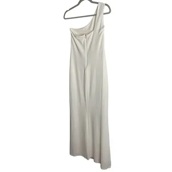 Nookie Bliss Cut Out Gown Maxi Dress One Shoulder Cut-Out Front High Slit Large